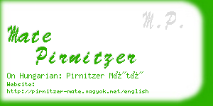 mate pirnitzer business card